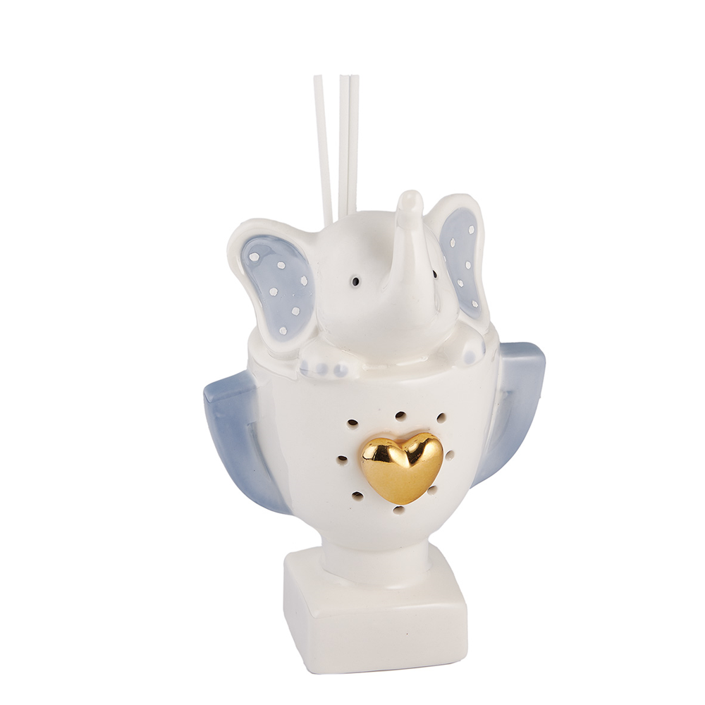 Set Profumatore Elefante Coppa Azzurro c/LED
