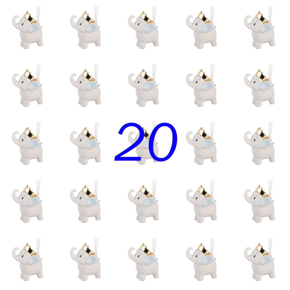 Set Profumatore Elefante Corona Azzurro set 20