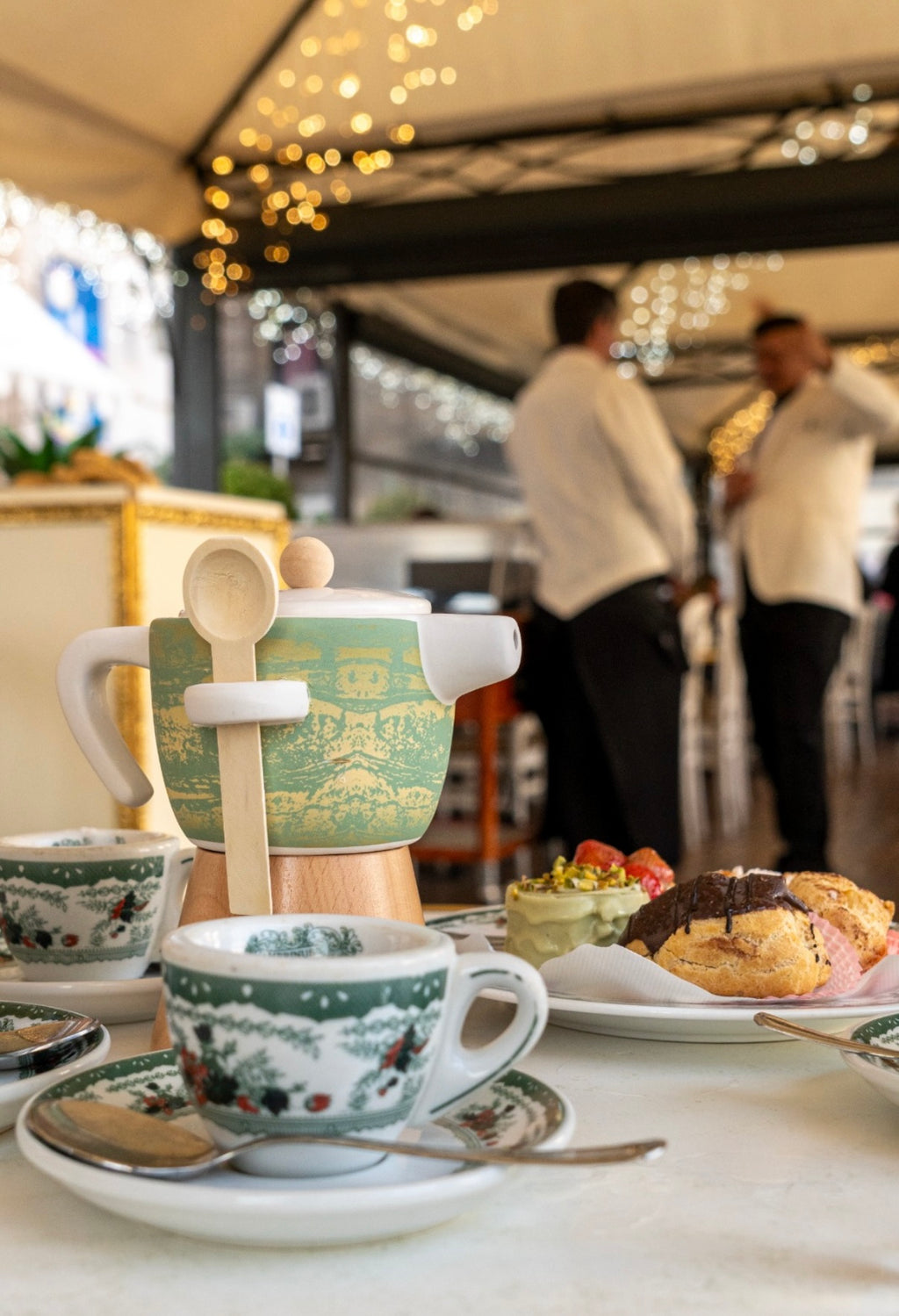 Moka ceramica e legno (3 pezzi)