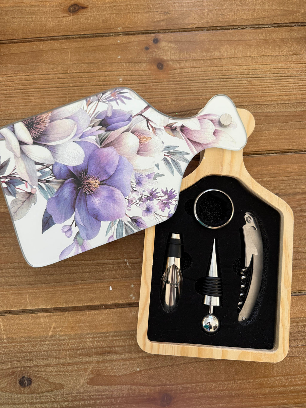 Set vino flowers violet