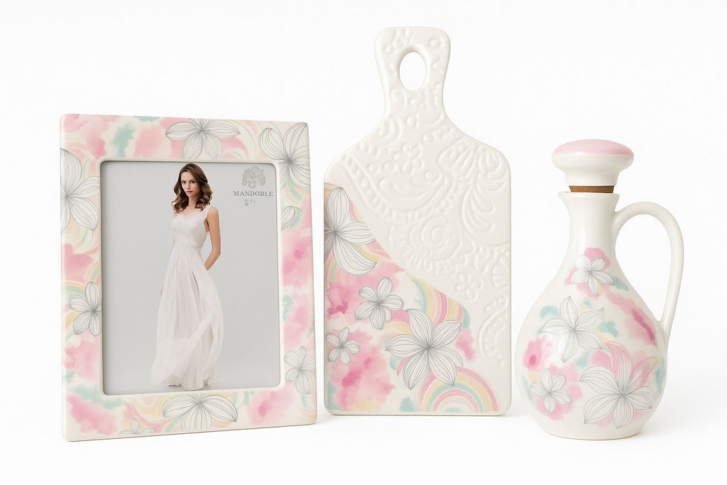Set Portafoto con decoro fiori