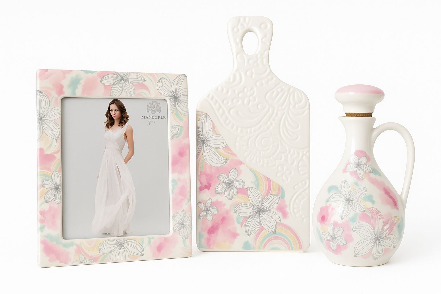 Set Portafoto con decoro fiori