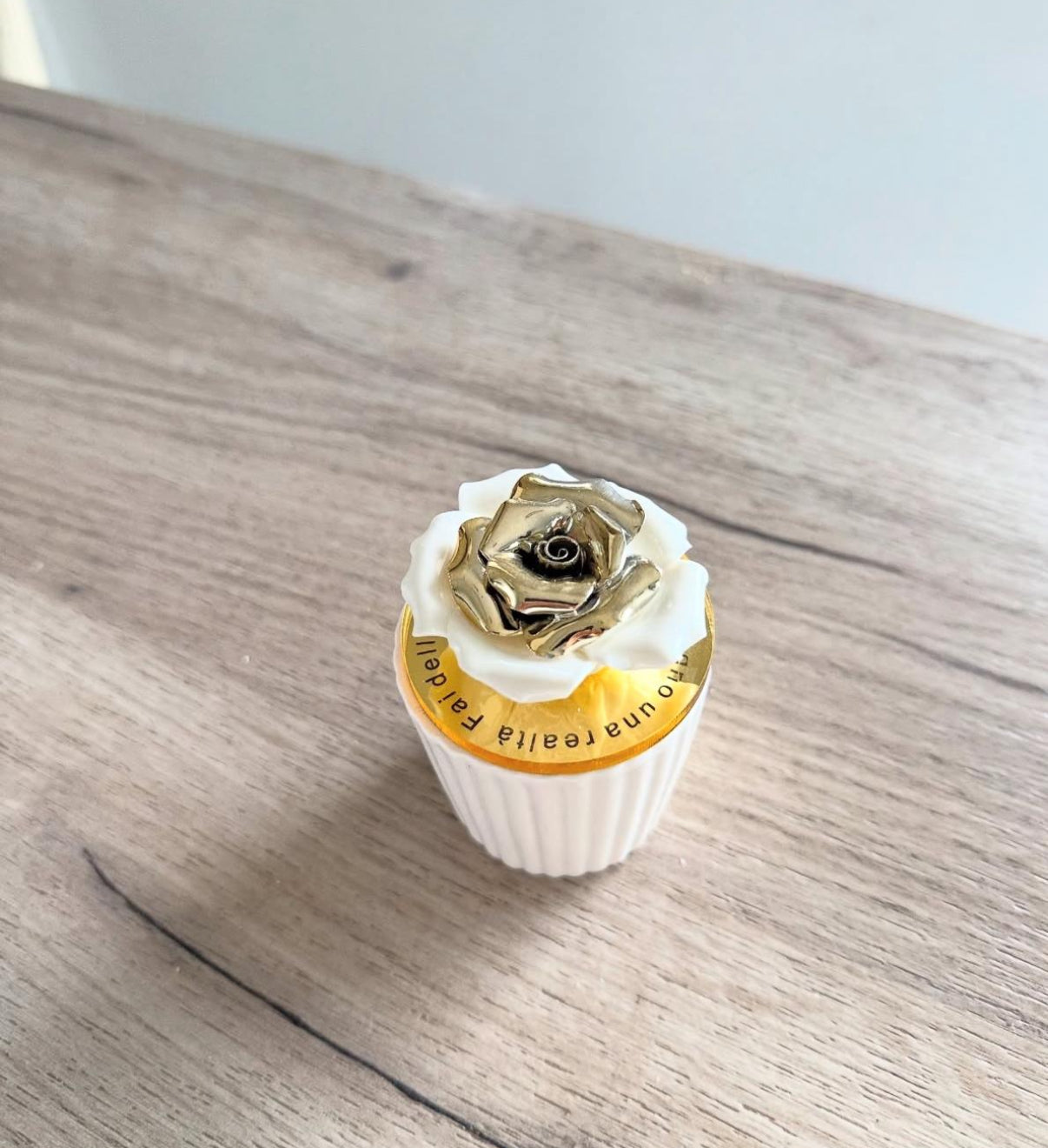 Set Porta Candela Fiore Oro - Piccolo