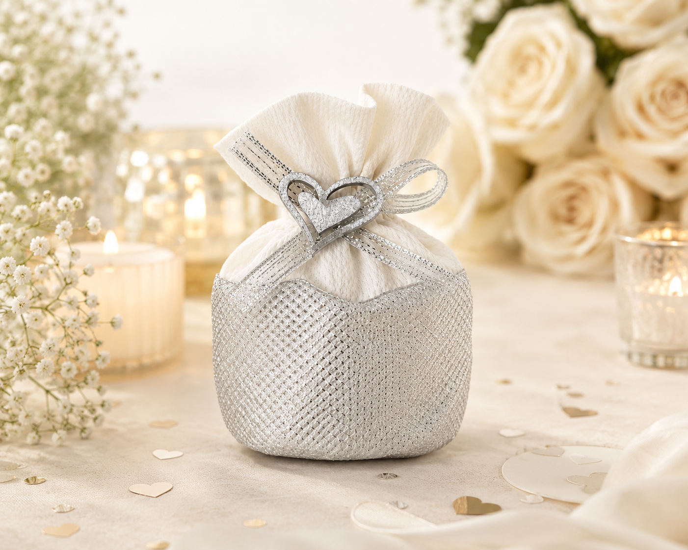 Bag argento heart (6 pezzi)