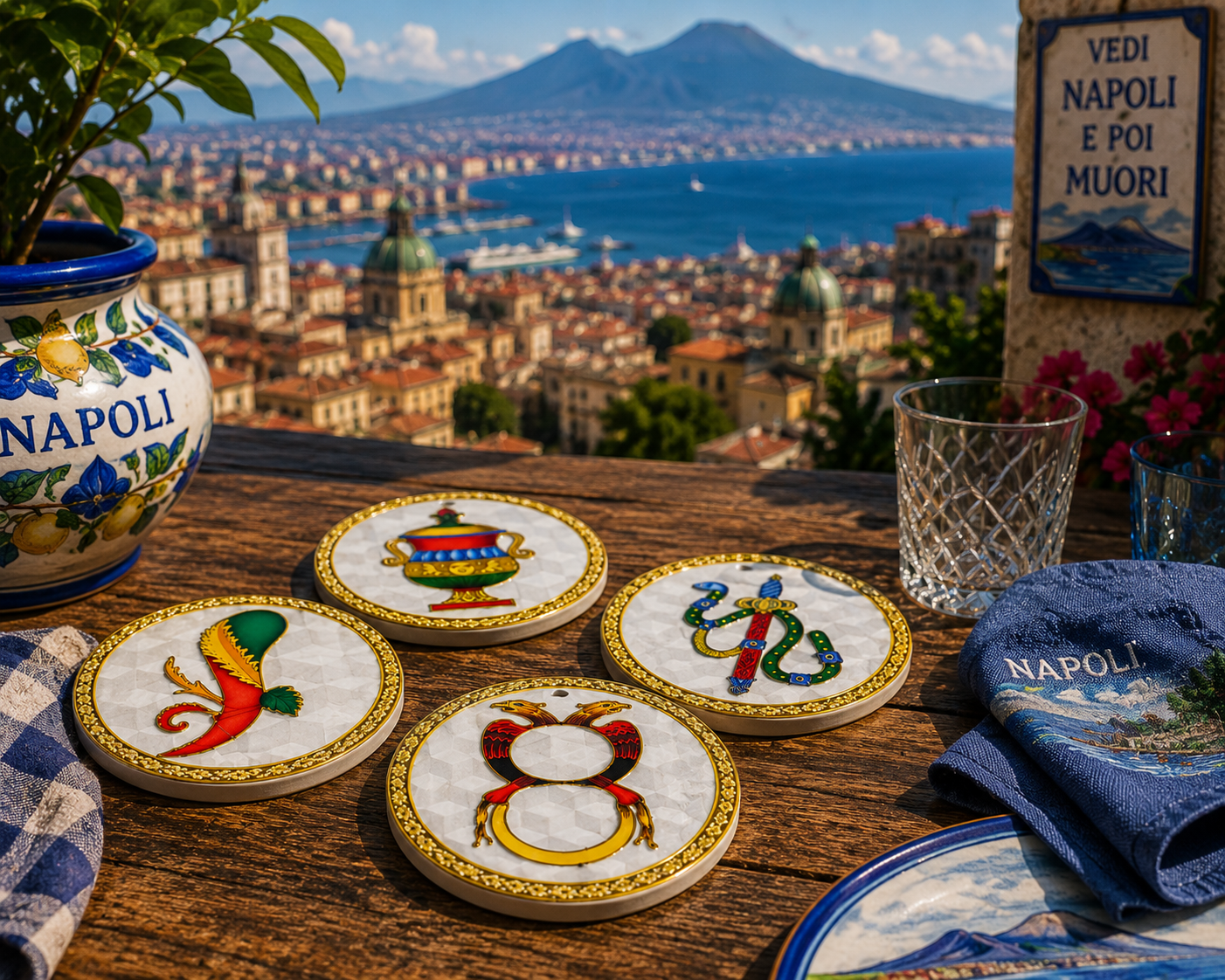 Set Napoli sottobicchieri (4 pezzi)