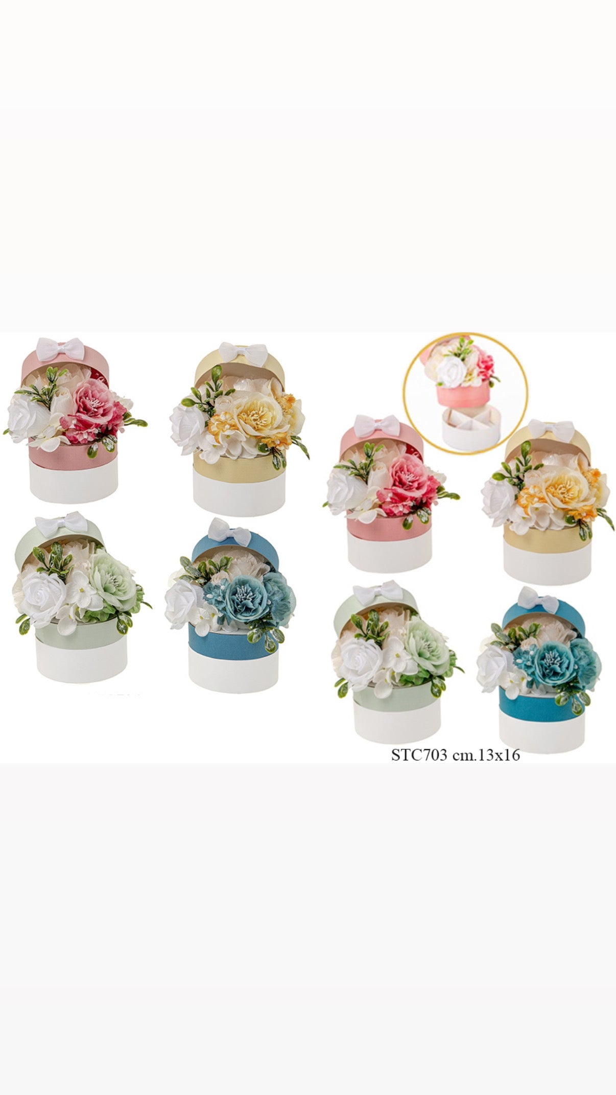 Box fiorate in colori assortiti