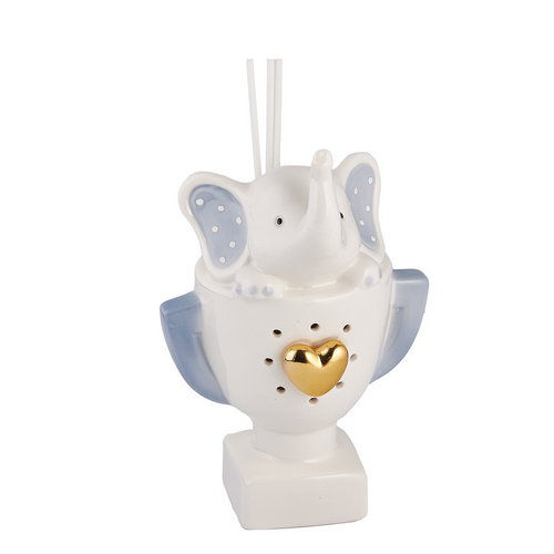 Set Profumatore Elefante Coppa Azzurro c/LED