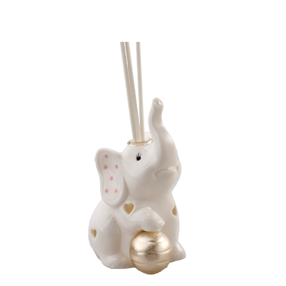 Set Profumatore Elefante Sollevato Rosa c/LED