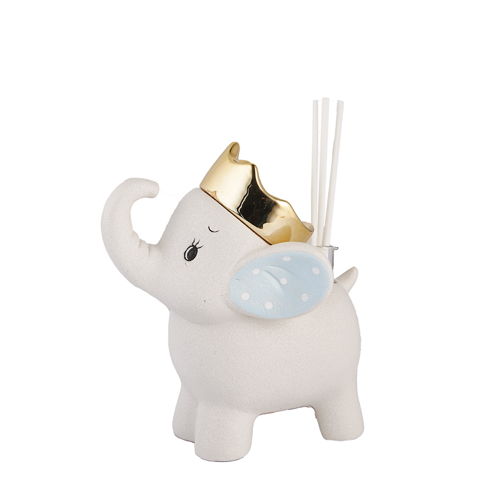 Set Profumatore Elefante Corona Azzurro