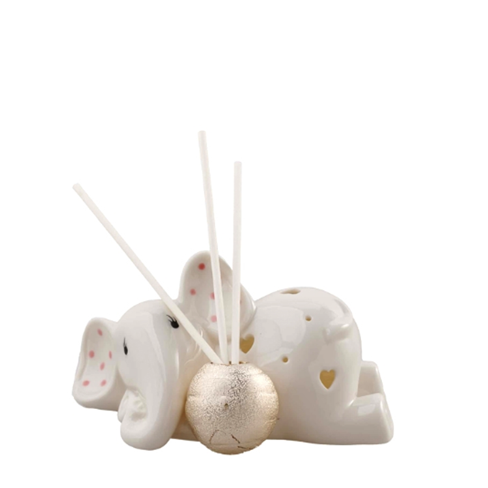 Set Profumatore Elefante Disteso Rosa c/LED