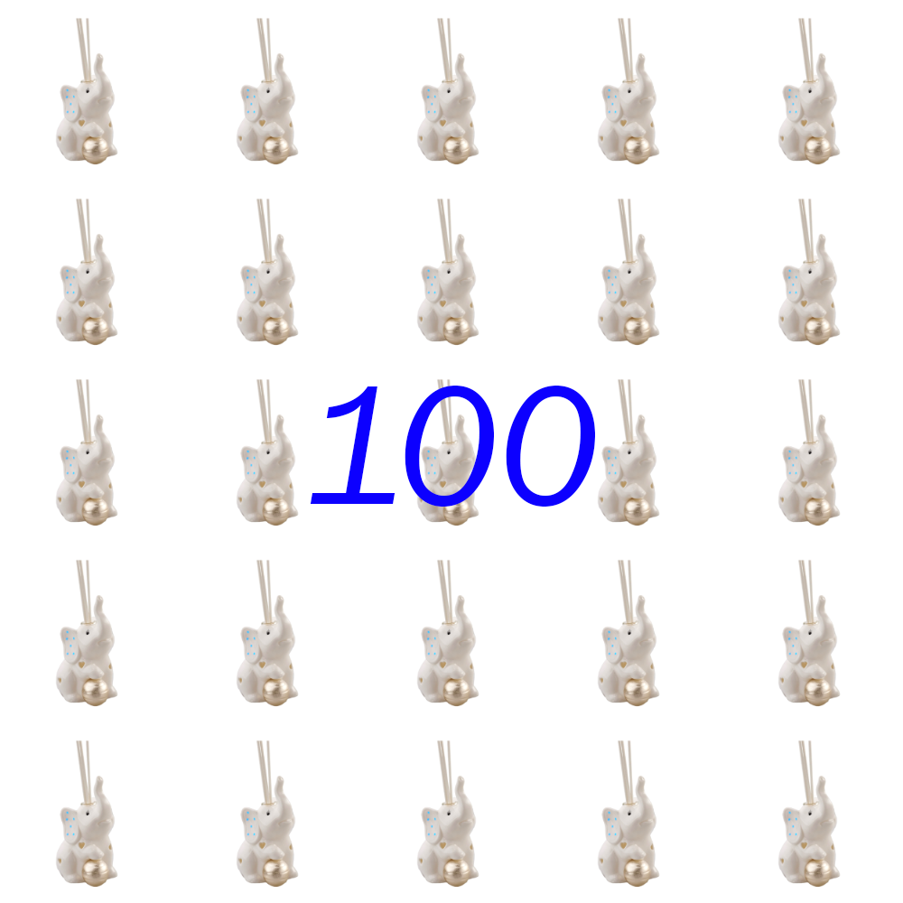 Set Profumatore Elefante Sollevato Azzurro c/LED Set 100