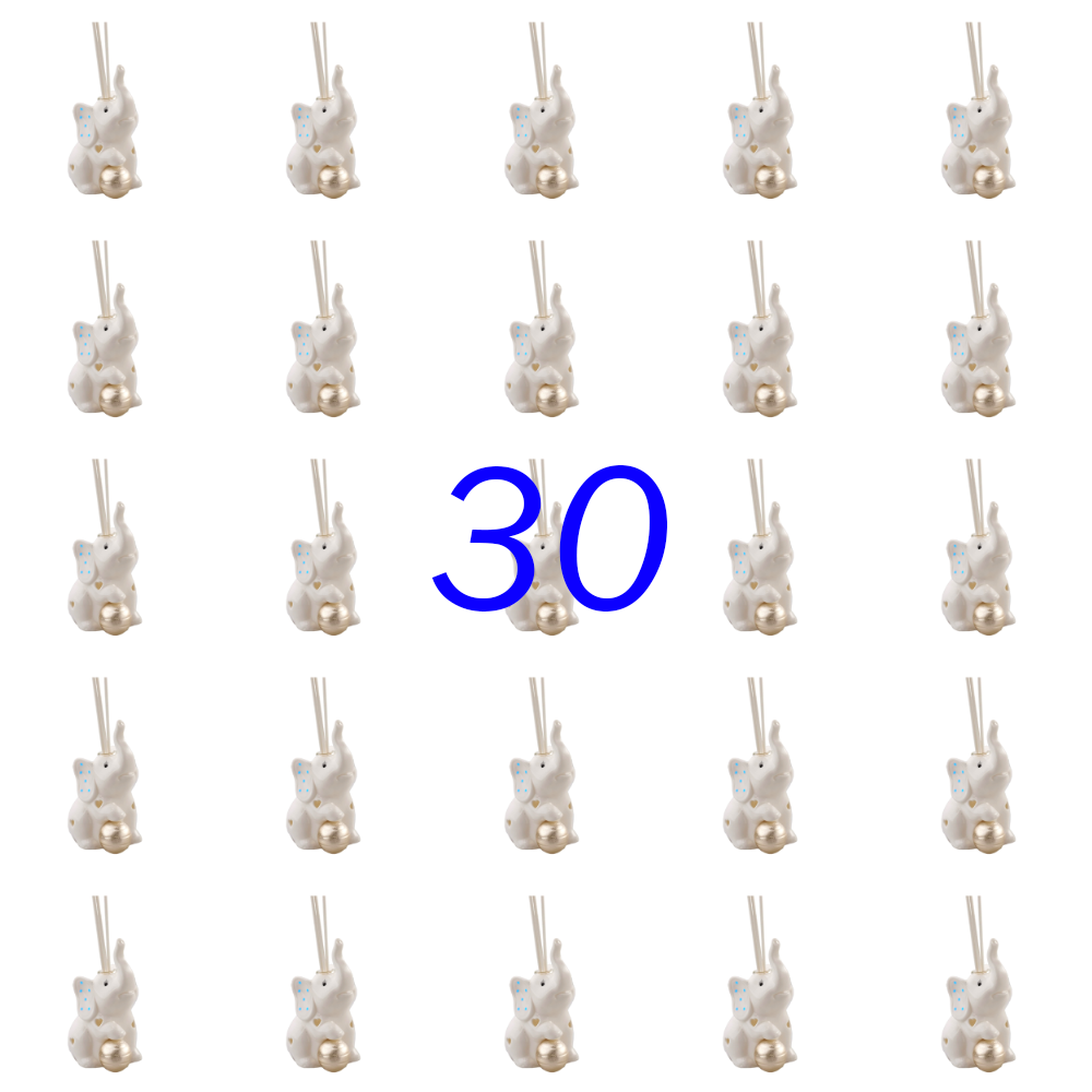 Set Profumatore Elefante Sollevato Azzurro c/LED Set 30