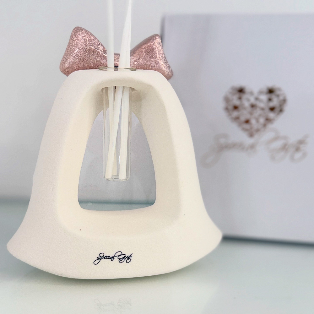 Set Profumatore Campana Fiocco Rosa
